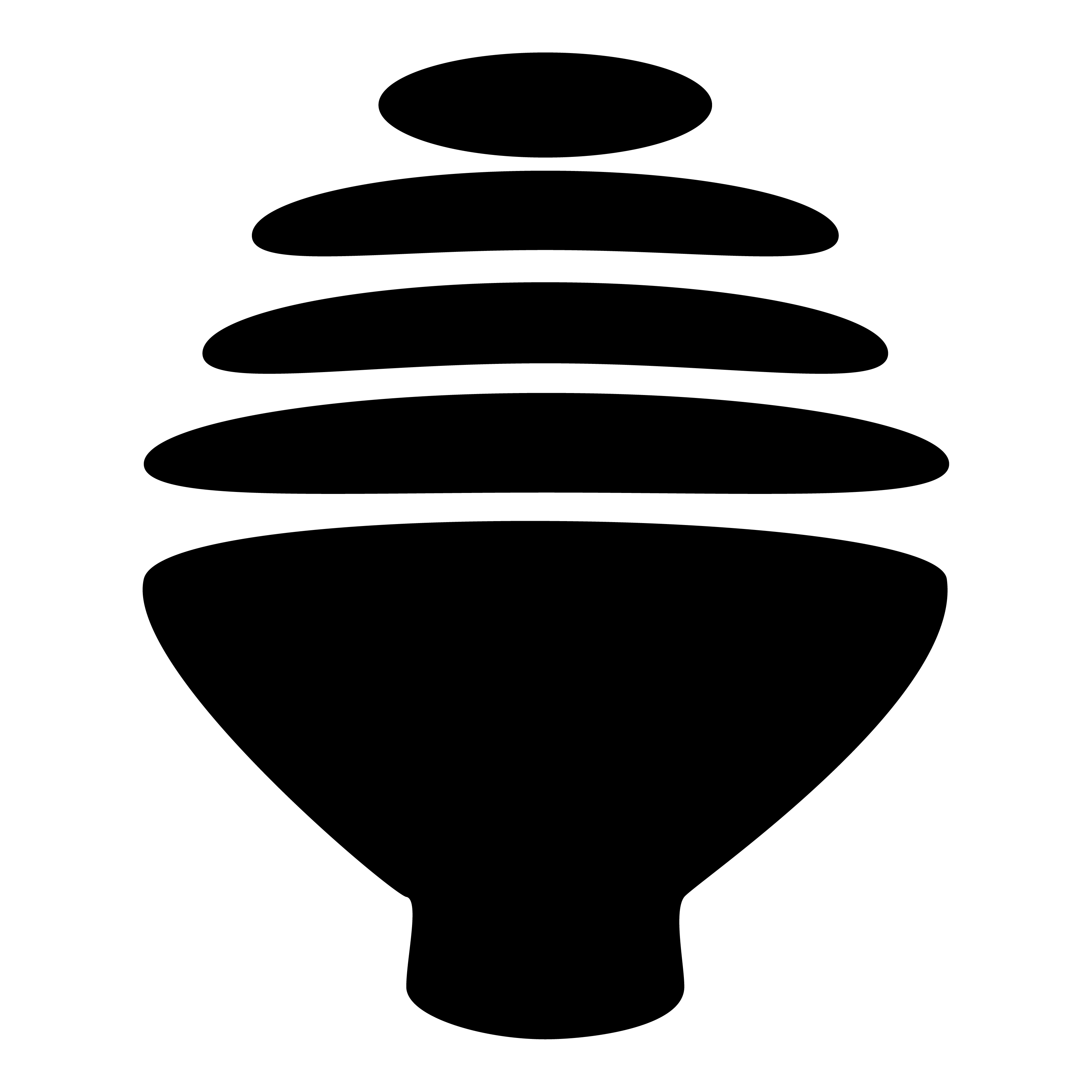 A simplistic black beehive icon.