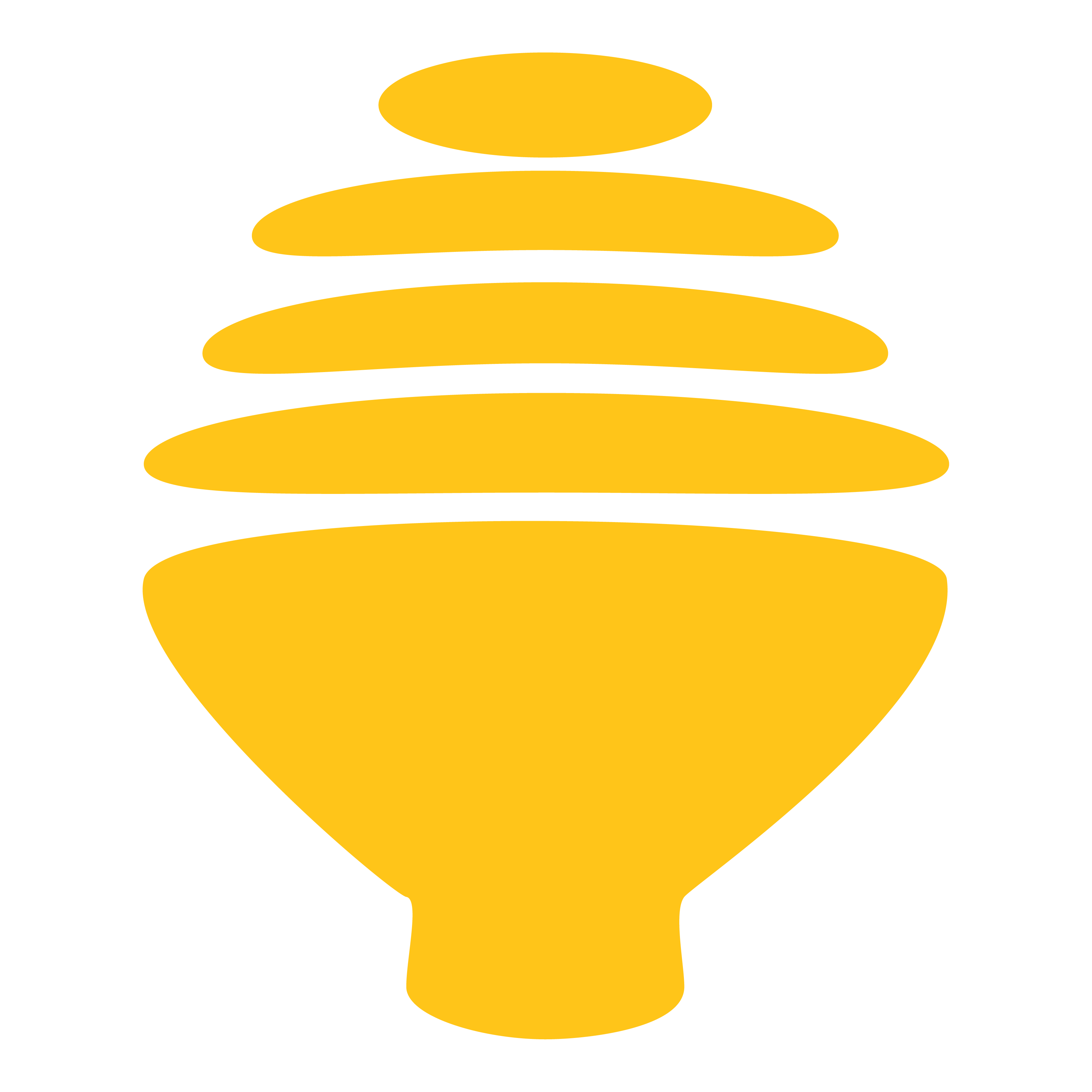 A simplistic yellow beehive icon.