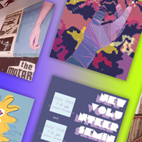 a number of ads displayed on a purple-to-green gradient