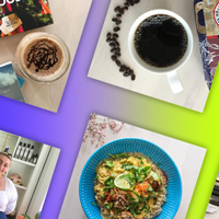 a number of ads displayed on a purple-to-green gradient